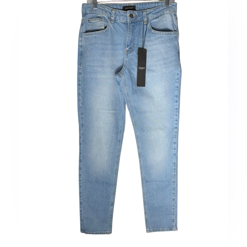 Legend London Men’s Denim Jeans 30 x 32 Regular Fit Light Blue Wash Casual NWT